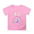 thumbnail image 1 of Easter Shirts for Toddler Girls Round Neck Short Sleeve T Shirts Rabbit Tops Egg Tunic Blouse Comfortable Clothes for Girls Pink,4-5 Years, 1 of 4