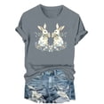 thumbnail image 1 of Easter Shirts for Women Bunny Shirt Cute Floral T-Shirt Funny Rabbit Summer Graphic Tee Casual Tops Floral Rabbit Tee, 1 of 6
