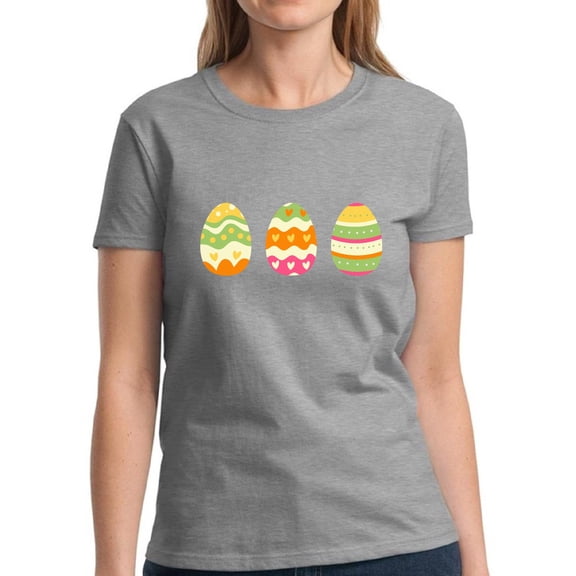 Easter Shirts for Women - S M L XL 2XL 3XL - Colorful Eggs Kids Easter Designs Graphic Tee