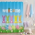 thumbnail image 1 of Easter Shower Curtain Bunny Butt Shower Curtains for Bathroom Decor, Waterproof Polyester Shower Curtain Set with Hooks, Extra Long 72" x 84" Easter Eggs Rabbit Welcome, 1 of 9