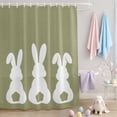 thumbnail image 1 of Easter Shower Curtain Easter Bunny Butt Shower Curtains for Bathroom Decor, Waterproof Polyester Shower Curtain Set with Hooks, Extra Long 72" x 96" Rabbit Sage Green, 1 of 9