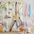 thumbnail image 1 of Easter Shower Curtain Easter Bunny Shower Curtains for Bathroom Decor, Waterproof Polyester Shower Curtain Set with Hooks, Extra Long 72" x 84" Spring Flower Leaves Egg Vintage, 1 of 9