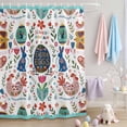 thumbnail image 1 of Easter Shower Curtain Easter Eggs Bunny Shower Curtains for Bathroom Decor, Waterproof Polyester Shower Curtain Set with Hooks, Extra Long 72" x 78" Rabbit Floral Leaves Love Heart, 1 of 9