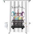 thumbnail image 1 of Easter Shower Curtain Easter Eggs Gnomes Shower Curtains for Bathroom Decor Bunny Ears Checkered Truck Bath Curtains Sets for Spring Easter Bathroom Decor Fabric Waterproof Standard 72" X 72", 1 of 6