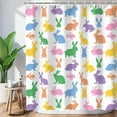 Easter Shower Curtain, Funny Rabbits Shower Curtain Set Shower Curtains