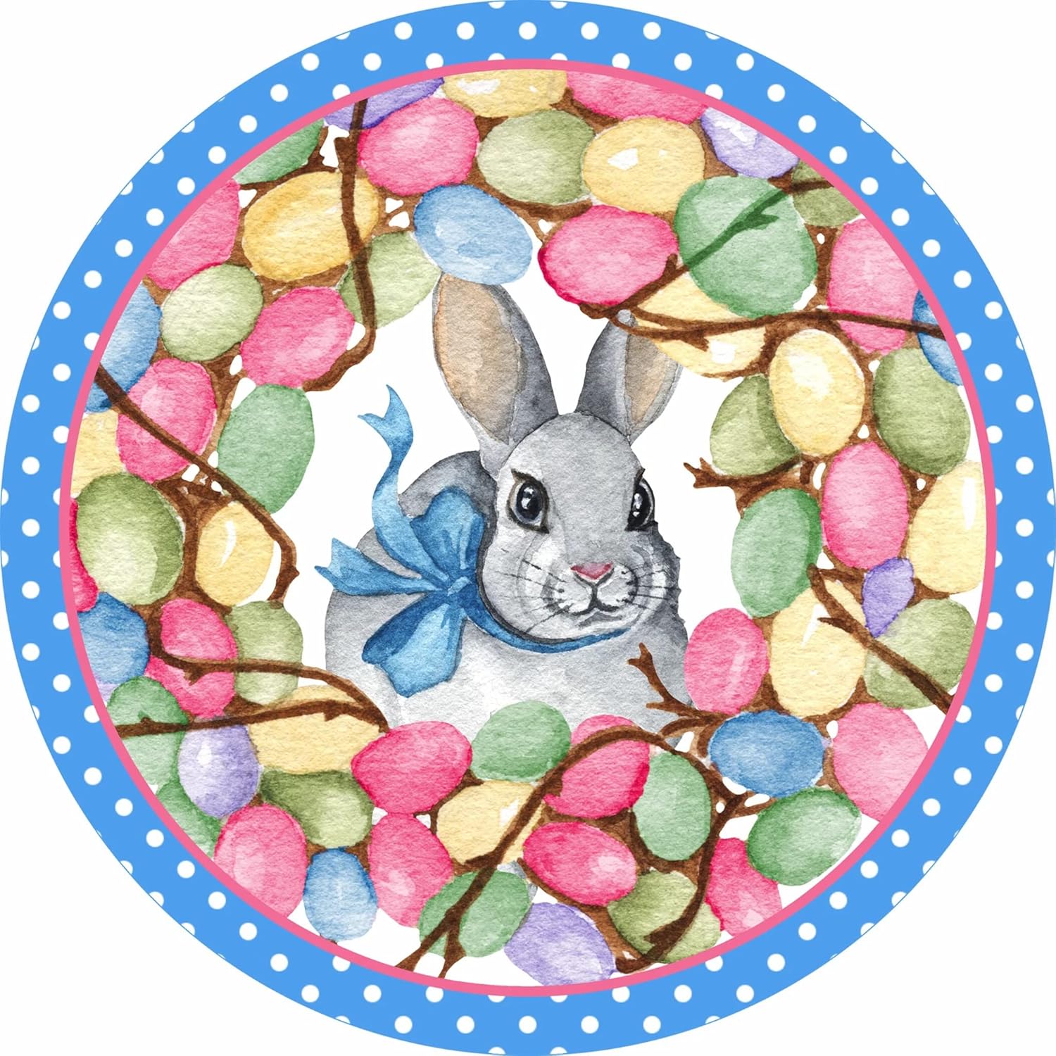 Easter Sign Easter Egg Sign Spring Bunny Signs Front Door Wreath Sign ...