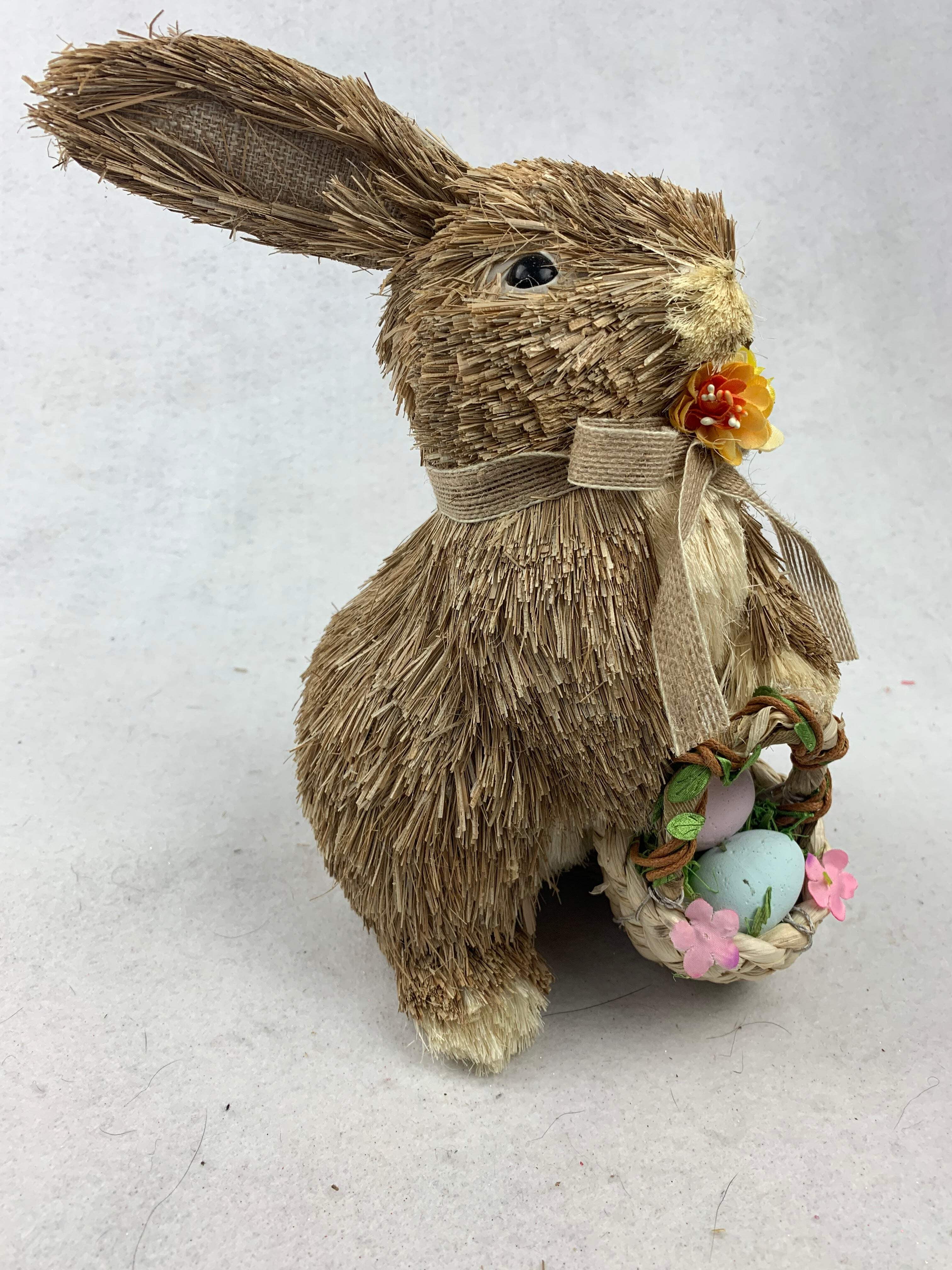 Easter Sisal Boy Bunny Holding Basket