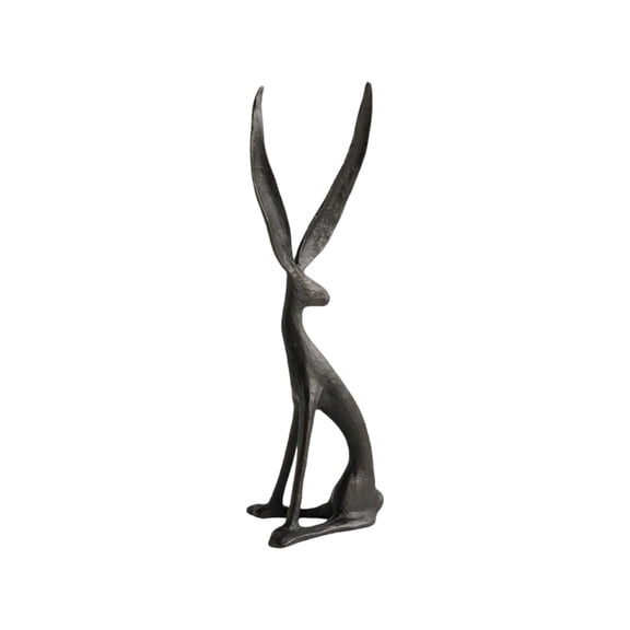 Easter Slender Bunny Figurine Ornament- Tall Standing Black Rabbit Sculptures with Long Ears, Easter Decoration Bunny Figurine - Cute Rabbit Ornament, Resin Statue for Easter Basket & Tabletop