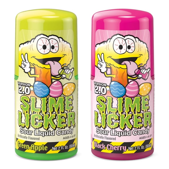 Toxic Waste Easter Slime Licker 2.0 Green Apple & Black Cherry, 2 fl. oz. Bottle