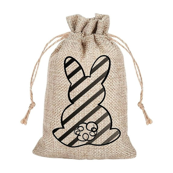 Easter Small Burlap Bags with Drawstring, 9"x6.7" Burlap Gift Bags, Cookies Chocolate Bunny Party Favors Gift Bags Easter Candy Egg Hunts Stuffer for Kids Girls