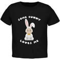thumbnail image 1 of Easter - Some Bunny Loves Me Black Toddler T-Shirt, 1 of 1