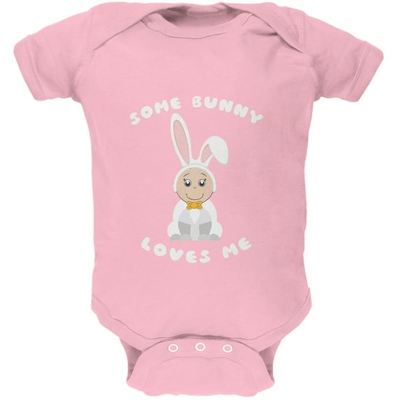 Easter - Some Bunny Loves Me Light Pink Soft Baby One Piece - 18 month