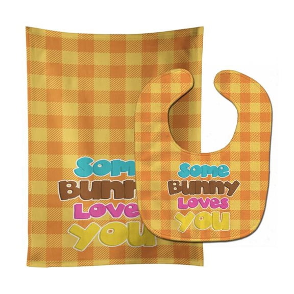 Easter Some Bunny Loves You Baby Bib & Burp Cloth