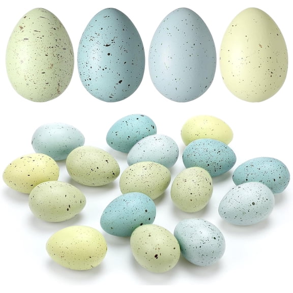 Easter Speckled Eggs 2.4 in Plastic Speckled Eggs Bowl and Vase Filler Faux Chicken Eggs for DIY Spring Displays and Easter Decorations