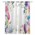 thumbnail image 1 of Easter Spring Blackout Curtains for Bedroom Living Room Darkening Curtains 96 Inches Long Watercolor Boho Flower Egg Leaf Painting Window Curtain 2 Panels Set Window Treatment Grommet Drapes 52"x96", 1 of 9