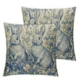 thumbnail image 1 of Easter Spring Blue Pillow Covers Set of 2, Vintage Flower Rabbit Bunny Floral Botanical Print Decorative Throw Pillow Covers Outdoor Farmhouse Seasonal Cushion Cases Couch Sofa Bed Decor, 1 of 8