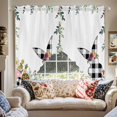 thumbnail image 1 of Easter Spring Bunny Eggs Swag Curtain Valance for Windows, Plaid Rabbit Window Treatments Short Swag Topper for Kitchen Windows Bathroom Bedroom, 36"x45", 1 of 8