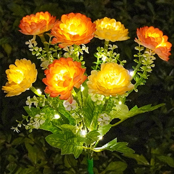 Easter Spring Decor - Purple Solar Lotus Flower Stake Light |Fairy Lights – 26" 6-Head Silk Bloom,Waterproof LED Garden Pathway Décor, Auto On/Off Night Landscape Lamp for Lawn, Patio & Courtyard