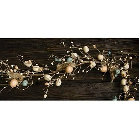 Easter/Spring Egg, Pip & Burlap Garland. Rustic. 4 Feet Long