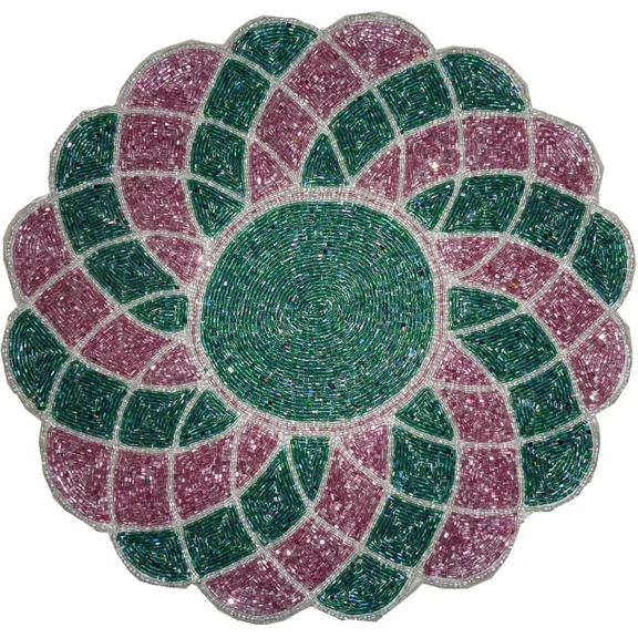 Easter Spring Floral Beaded Charger Plate 14 Round Table Placemat Centerpiece