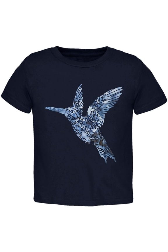 Easter Spring Flowers Hummingbird Toddler T Shirt Navy 3T