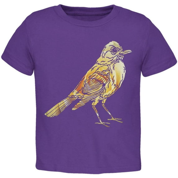 Easter Spring Flowers Robin Bird Toddler T Shirt Purple 4T
