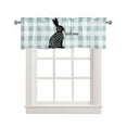 thumbnail image 1 of Easter Spring Kitchen Valances for Windows Farmhouse Linen Window Valance Curtain for Living Room Window Treatment Black White Rabbit Dots Farmhouse Plaid Valance Rod Pocket Topper, 42 x 12 Inch, 1 of 6