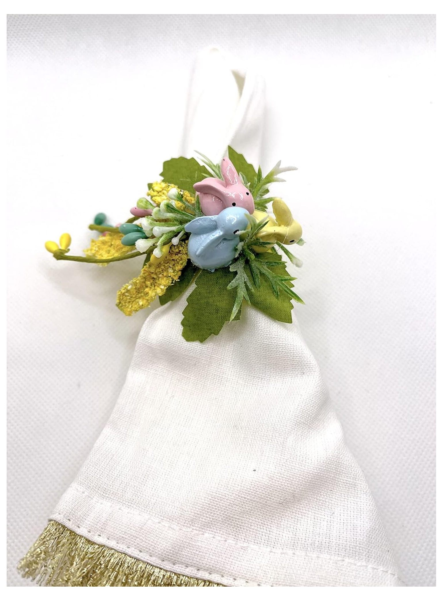 Easter Spring Napkin Rings With , Green, Blue & Yellow Bunnies, Spring ...