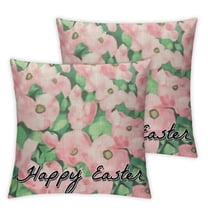 Easter Spring Pillow Covers,Buffalo Plaid Farmhouse Rabbit Bunny Flower Easter Throw Pillows, Couch Decor
