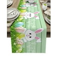 thumbnail image 1 of Easter Spring Rabbit Green Wood Grain Table Runner Wedding Decors for Dining Table Decoration Table Cover, 1 of 5