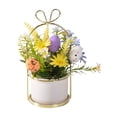 thumbnail image 1 of Easter Spring Small Potted Plant Artificial Flowers Home Decor Desktop Bonsai Ornament for Living Room Tabletop Decoration, 1 of 8