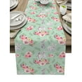 thumbnail image 1 of Easter Spring Watercolor Flowers Bunny Table Runner Wedding Decors for Dining Table Decoration Table Cover, 1 of 5