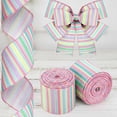 thumbnail image 1 of Easter Spring Wired Ribbon Pastel Wired Stripe Ribbon Edge Horizontal Stripe Canvas Spring Decorative Craft for Wrapping Christmas Party Crafting, 1 of 4