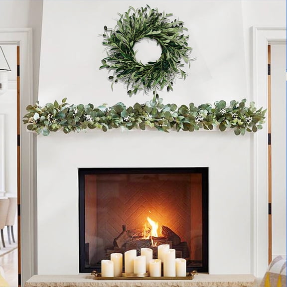 Easter Spring Xmas Cedar Wreath, Christmas Wreaths for Front Door, Realistic Pine Wreath, Large Green Cypress Wreaths for Home Fireplace Wall Window Porch Outdoor Xmas Holiday Decor