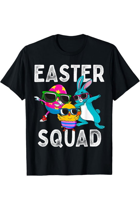 Easter Squad Dabbing Bunny Chick Egg Hunting Matching Family T-Shirt tee