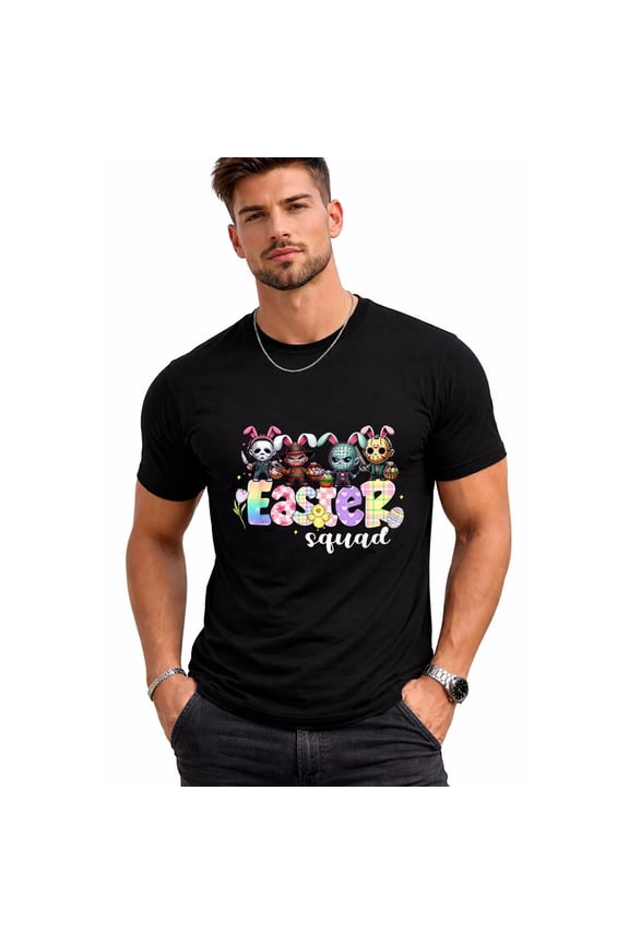Easter Squad Funny Easter Horror Characters Family Matching Mens T-Shirt