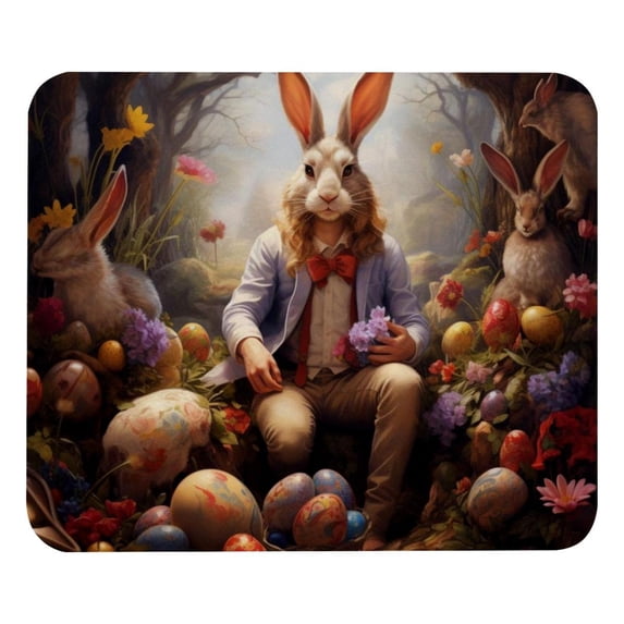 Easter Square Desk Pad Mouse Pad, 8.3x9.8 Inch Non-Slip Rubber Bottom Printed Mousepad for Office and Gaming