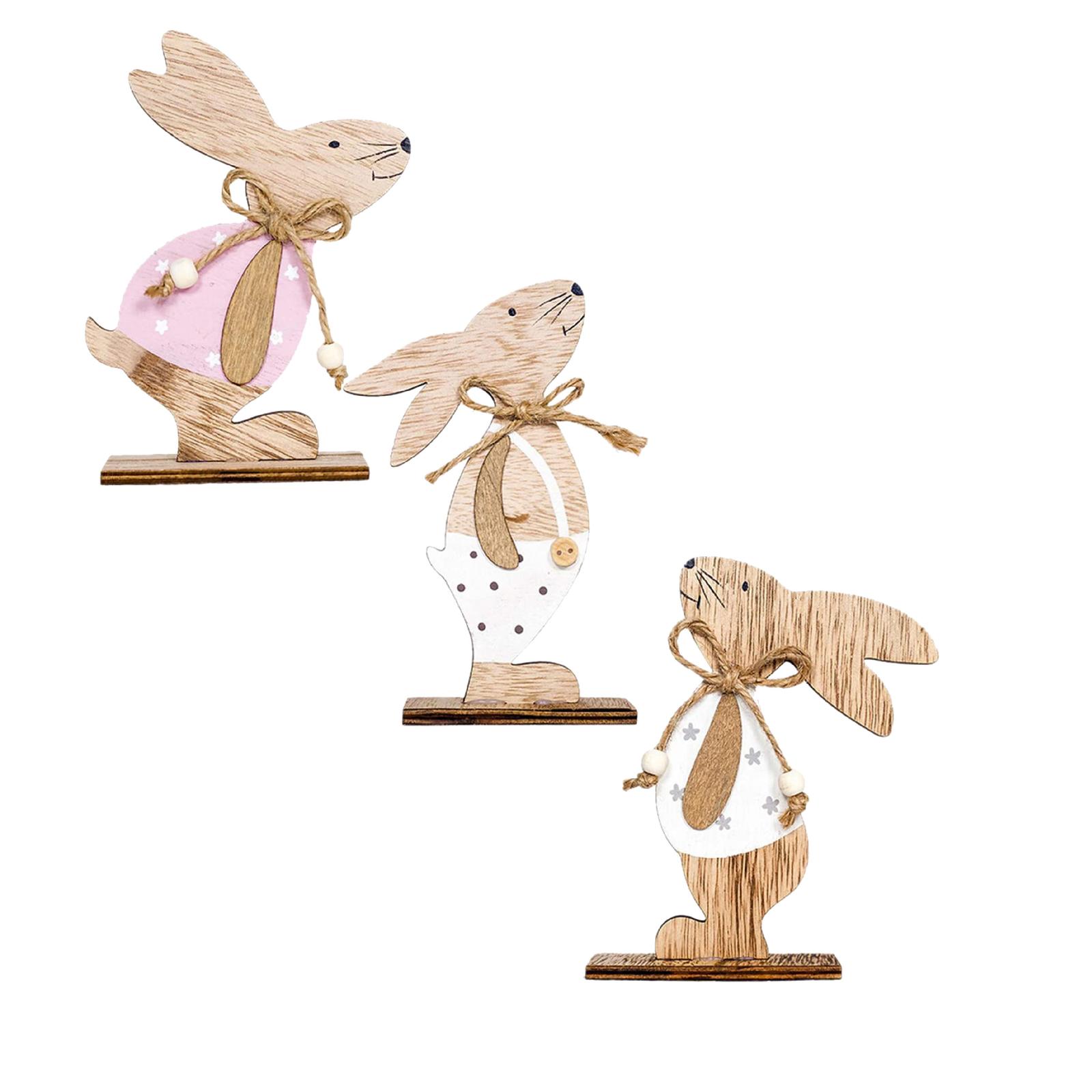 Standing Rabbit Decorations Easter Standing Bunny Table Centerpiece Easter Home Wooden Sign ...