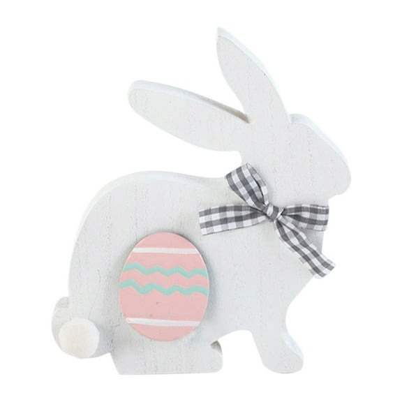 Easter Standing Table Decor Wood Bunny Tabletop Decoration Easter Decor Block Sign for Spring Home Party Supplies Indoor Festive Centerpiece Holiday Table Centerpiece for Easter Decorations