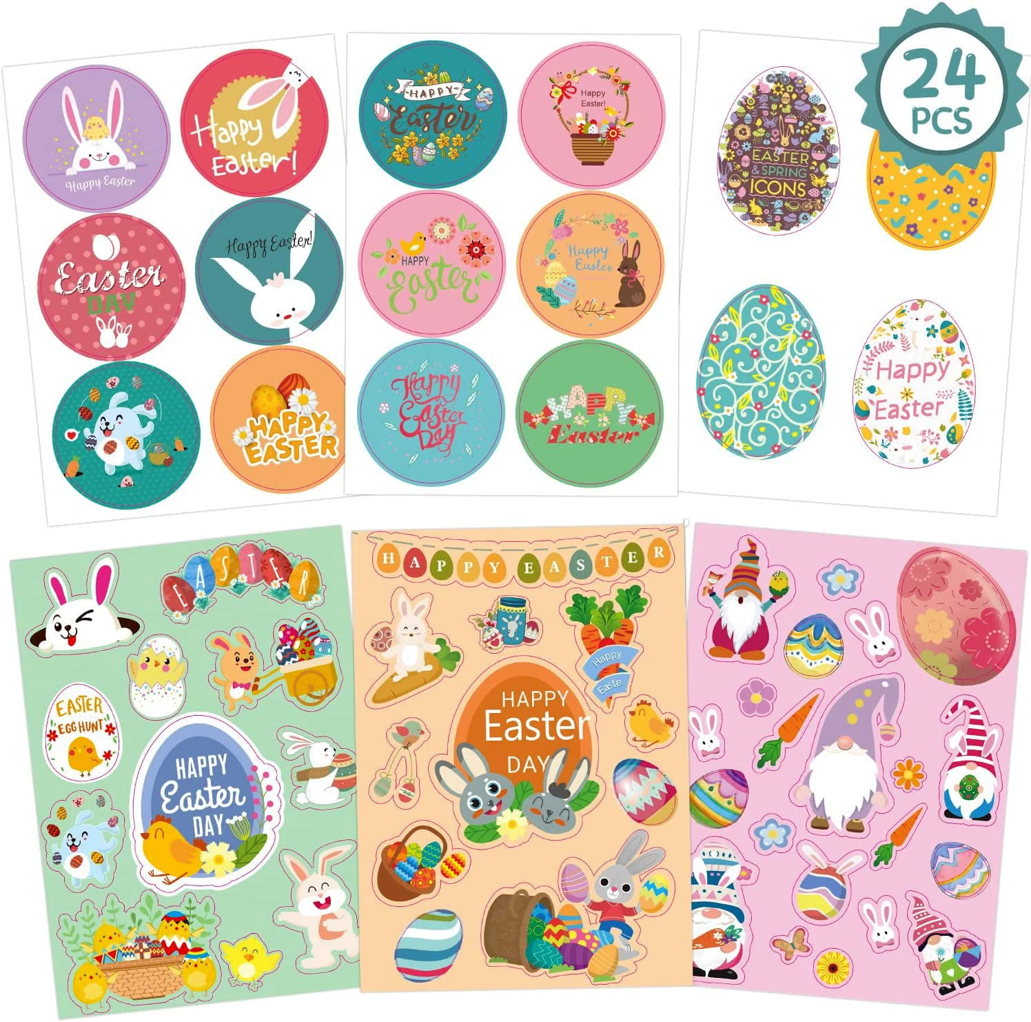 Easter Stickers 6 Different Stylesof Easter Stickers for Kids 270pcs