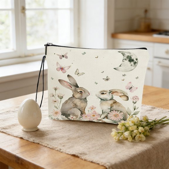 Easter Storage Bag, Travel Toiletry Bag with Anti-Slip Chain and Handle, Cosmetic Storage Bag, Portable Wash Bag 9.8x6.7 Inch for Holiday Gifts and Outdoor Camping