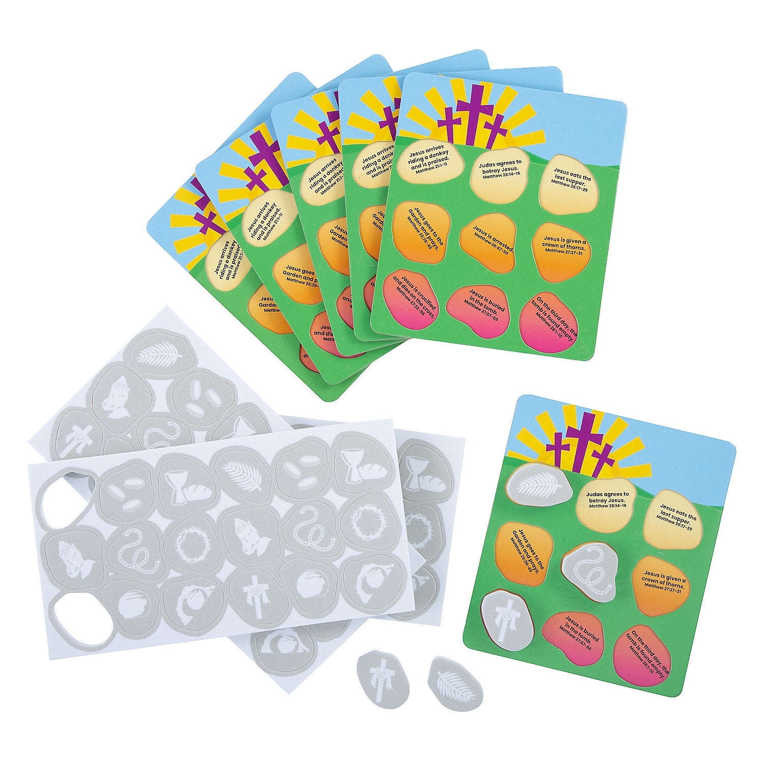 Easter Story Activity Pack with Foam Stones for 6