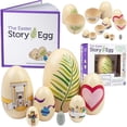 thumbnail image 1 of The Easter Story Egg - With Storybook about Resurrection - Colorful Hand Painted Nesting Dolls Toys - 7 Decorative Nesting Eggs - Great Christian or Catholic Gift -Teach Kids about Easter!, 1 of 6