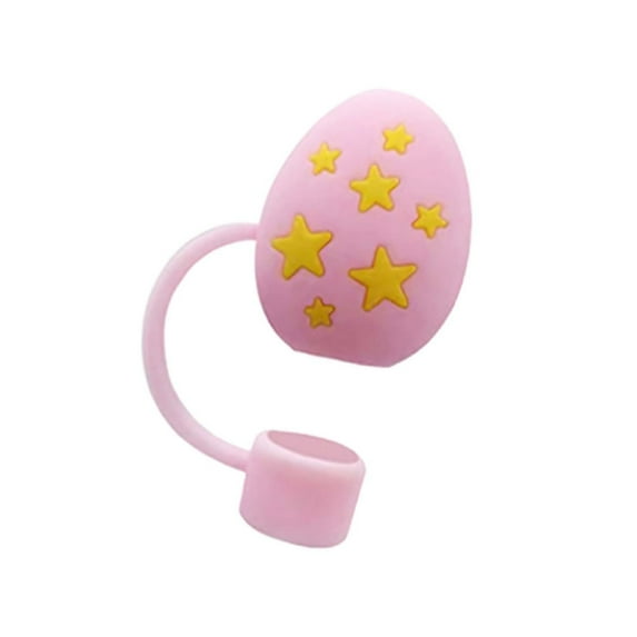Easter Straw Toppers Cute Straw Covers Cartoon Design Easter Eggs Chick Bunny Reusable Straws Topper Accessories Cup Decoration (C)