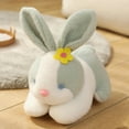 thumbnail image 1 of Easter Stuffed Bunny - 8" Soft Plush Rabbit Toy with Flower, Cute Mother & Child Doll Set, Perfect Easter Gift for Kids & Adults, Small Pillow for Decor & Cuddling Green, 1 of 5