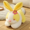 thumbnail image 1 of Easter Stuffed Bunny - 8" Soft Plush Rabbit Toy with Flower, Cute Mother & Child Doll Set, Perfect Easter Gift for Kids & Adults, Small Pillow for Decor & Cuddling Yellow, 1 of 5
