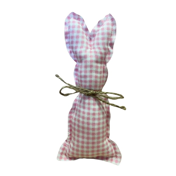 Easter Stuffed Fabric Bunny, 7 Inch Easter Table Top Rustic Farmhouse Decor Plush Carrot Bunny Decor Rabbit Decor, Bunnies Decoration for Home & Party (Light White)
