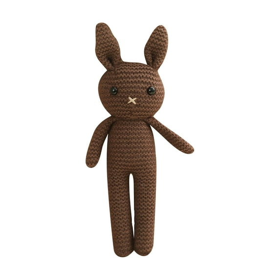 Easter Stuffed Knitted Bunny Plush Toy, Bunny Crochet Plush Animal Toy, Sleepy Head Bunny Soft Stuffed Organic Toy, Hand-Knit Bunny Doll Granddaughter Grandson Lovey Sleep Toy Newborn