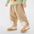 thumbnail image 1 of Easter Summer Pants Elastic High Waisted Joggers Sweatpants Boys Casual Pants for Boys Teens Summer Clothes (Khaki,12-18 Months), 1 of 5