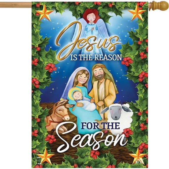 Easter Sunrise Religious House Flag Cross Doves Lilies 28" x 40"